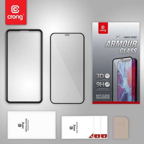 Szkło hartowane iPhone 12 Pro Max Crong Anti-Bacterial 3D Armour Glass + ramka instalacyjna