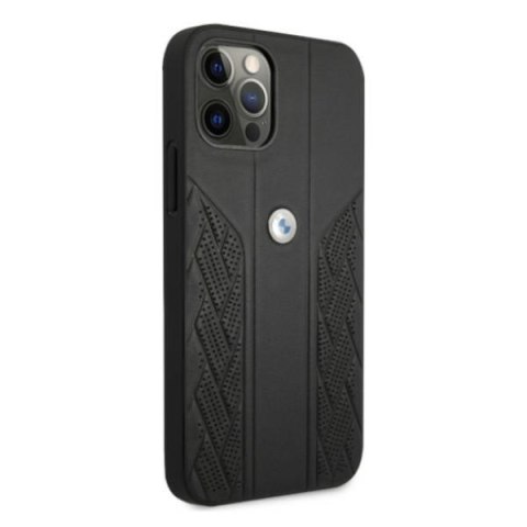 Etui BMW BMHCP12MRSPPK Apple iPhone 12/12 Pro czarny/black hardcase Leather Curve Perforate