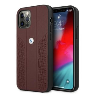 Etui BMW BMHCP12MRSPPR Apple iPhone 12/12 Pro czerwony/red hardcase Leather Curve Perforate