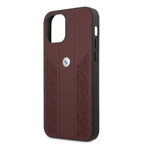 Etui iPhone 12 / 12 Pro BMW czerwone hardcase Leather Curve Perforate