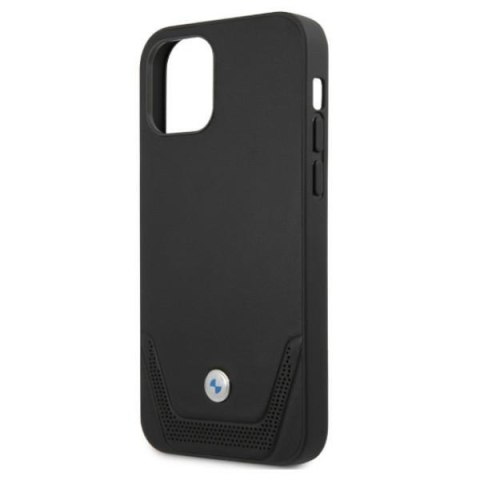 Etui iPhone 12 / 12 Pro BMW czarne hardcase Leather Perforate