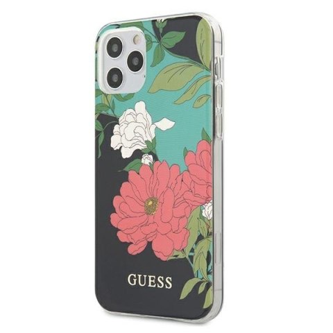 Etui na telefon iPhone 12/12 Pro Guess N°1 Flower Collection czarny hardcase