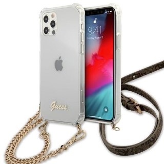 Etui iPhone 12/12 Pro Guess GUHCP12MKC4GSGO transparent hardcase 4G Gold Chain