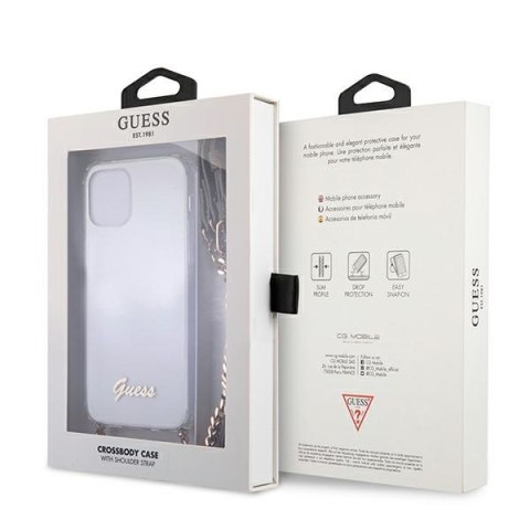 Etui na telefon iPhone 12/12 Pro Guess GUHCP12MKC4GSGO transparentne