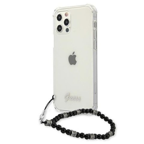 Etui na telefon iPhone 12/12 Pro Guess GUHCP12MKPSBK transparentne