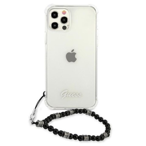 Etui na telefon iPhone 12/12 Pro Guess GUHCP12MKPSBK transparentne