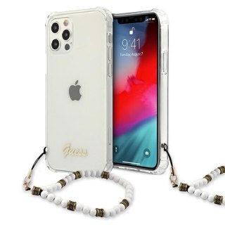 Etui na telefon iPhone 12/12 Pro Guess GUHCP12MKPSWH przezroczyste