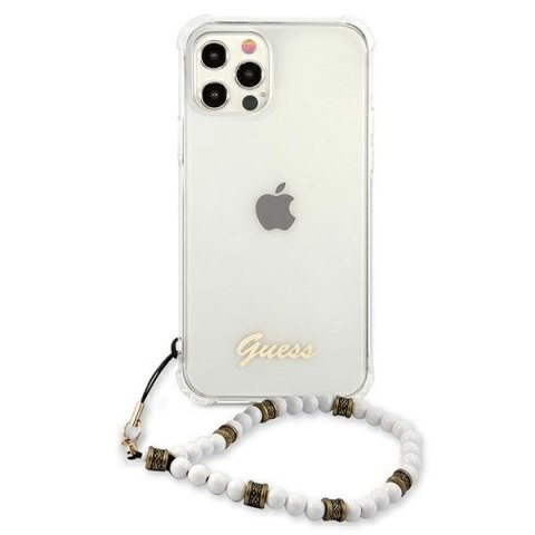 Etui na telefon iPhone 12/12 Pro Guess GUHCP12MKPSWH przezroczyste