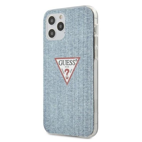 Etui na telefon iPhone 12/12 Pro Guess Jeans Collection niebieski hardcase