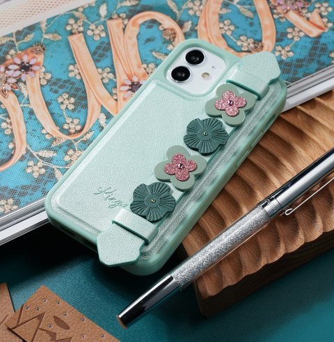 Etui iPhone 12/12 Pro Kingxbar Sweet Swarovski niebieski