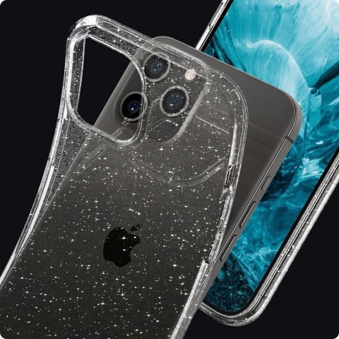 Etui iPhone 12 / 12 Pro Spigen Liquid Crystal brokatowe przezroczyste