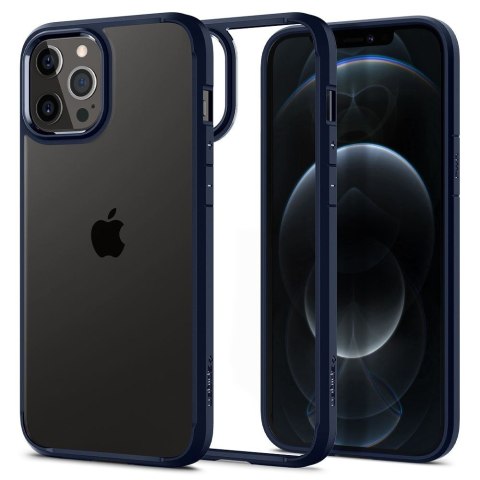 Etui na telefon iPhone 12/12 Pro Spigen Ultra Hybrid granatowe