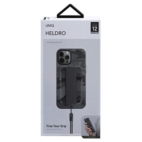 Etui iPhone 12 / 12 Pro UNIQ Heldro czarny moro Antimicrobial