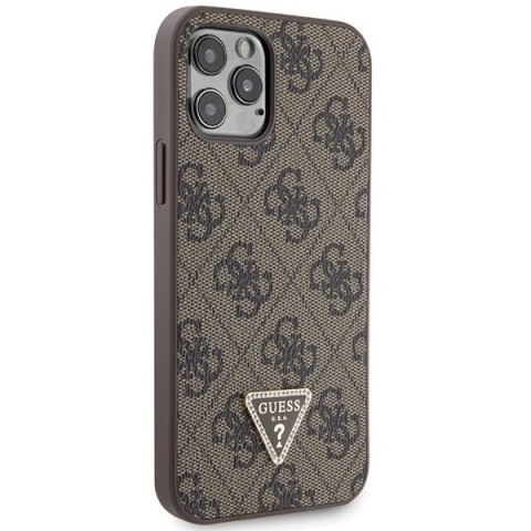 Etui na telefon iPhone 12/12 Pro Guess brązowy hardcase Crossbody