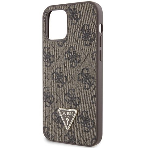 Etui iPhone 12/12 Pro Guess GUHCP12MP4TDSCPW brązowy hardcase Crossbody 4G Metal Logo