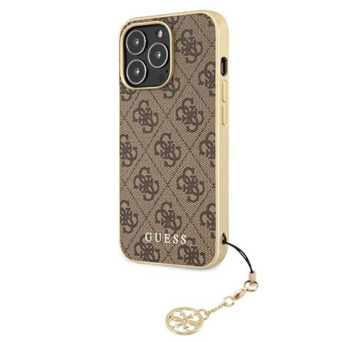 Etui iPhone 13 Pro Max Guess brązowe hardcase 4G Charms Collection