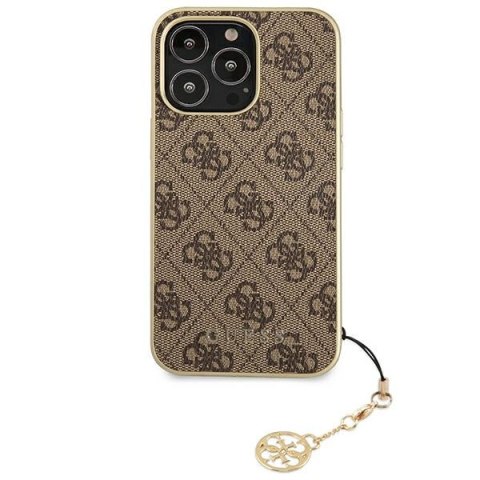 Etui iPhone 13 Pro Max Guess brązowe hardcase 4G Charms Collection