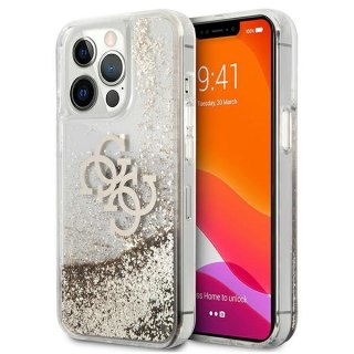 Etui na telefon iPhone 13 Pro Max Guess złote hardcase 4G Big Glitter