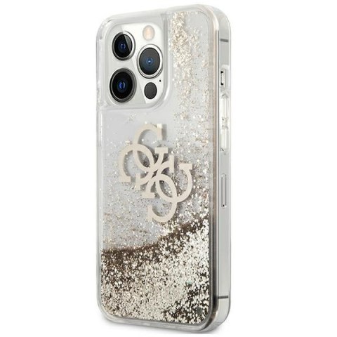 Etui na telefon iPhone 13 Pro Max Guess złote hardcase 4G Big Glitter