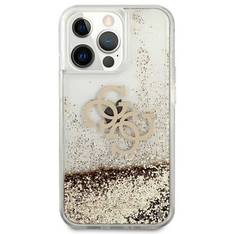 Etui na telefon iPhone 13 Pro Max Guess złote hardcase 4G Big Glitter