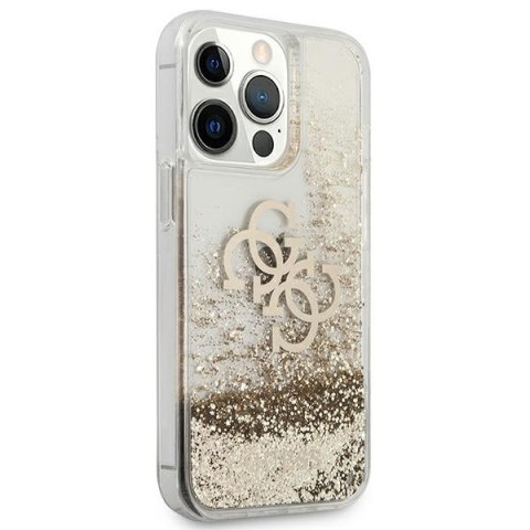 Etui na telefon iPhone 13 Pro Max Guess złote hardcase 4G Big Glitter