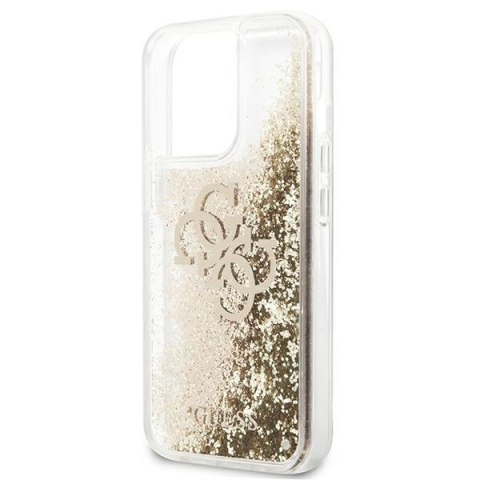 Etui na telefon iPhone 13 Pro Max Guess złote hardcase 4G Big Glitter