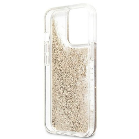 Etui na telefon iPhone 13 Pro Max Guess złote hardcase 4G Big Glitter