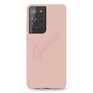 Etui Guess GUHCS21LLSVSPI Samsung Galaxy S21 Ultra różowy/pink hardcase Script Vintage