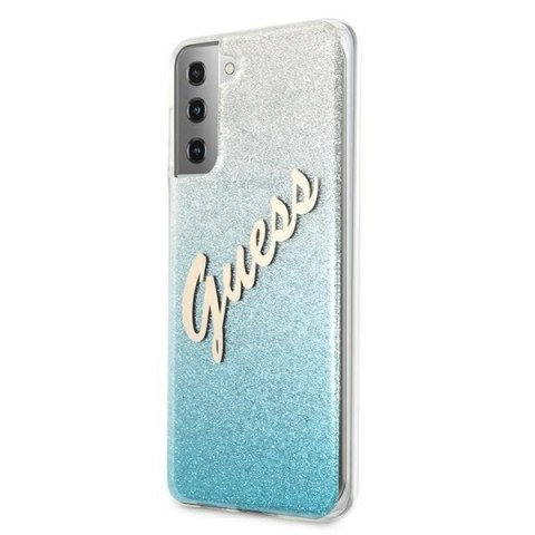 Etui na telefon Samsung Galaxy S21+ Plus Guess Glitter Gradient Niebieskie