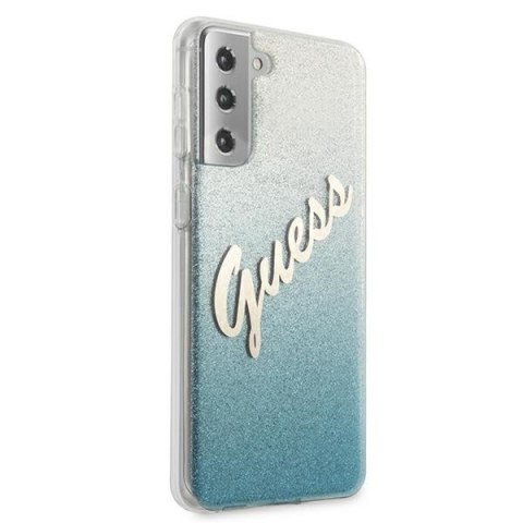 Etui na telefon Samsung Galaxy S21+ Plus Guess Glitter Gradient Niebieskie