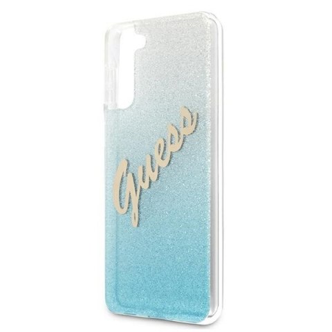 Etui na telefon Samsung Galaxy S21+ Plus Guess Glitter Gradient Niebieskie