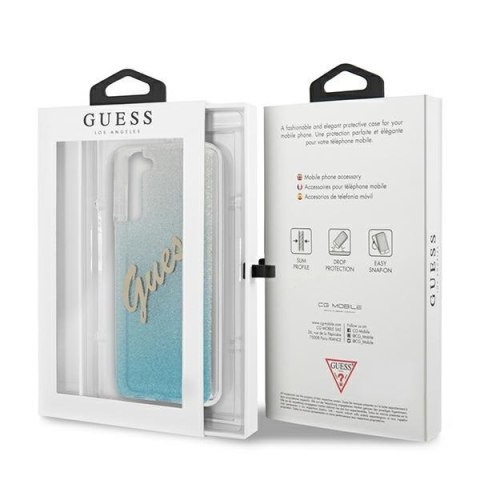 Etui na telefon Samsung Galaxy S21+ Plus Guess Glitter Gradient Niebieskie