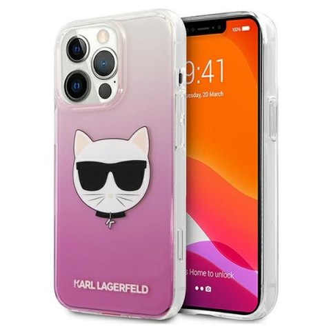 Etui na telefon iPhone 13 Pro Max Karl Lagerfeld Choupette różowe