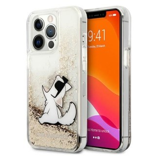 Etui na telefon iPhone 13 Pro Max Karl Lagerfeld Choupette złote glitter