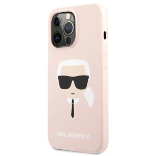 Etui na telefon iPhone 13 Pro Max Karl Lagerfeld jasnoróżowe silikonowe