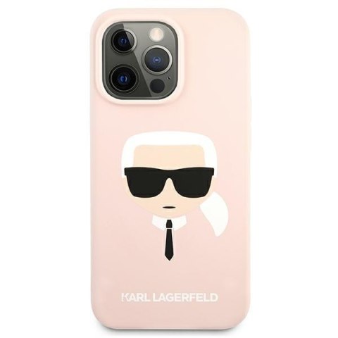 Etui na telefon iPhone 13 Pro Max Karl Lagerfeld jasnoróżowe silikonowe