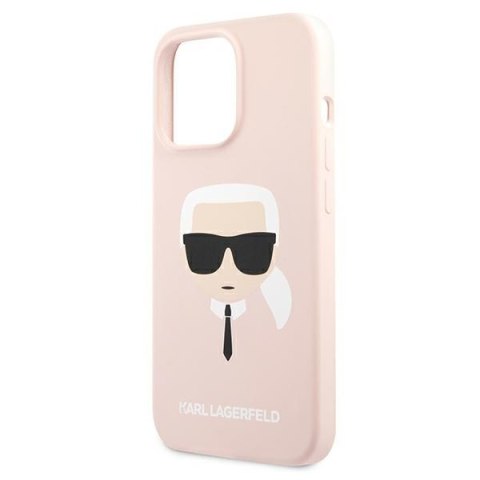 Etui na telefon iPhone 13 Pro Max Karl Lagerfeld jasnoróżowe silikonowe