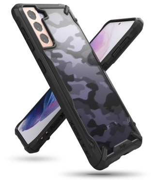 Etui na telefon Samsung Galaxy S21+ Ringke Fusion-X Camo Moro czarne