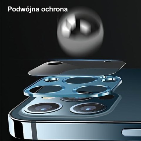 Nakładka USAMS Camera Lens Glass iPhone 12 zielona - Ochrona obiektywu