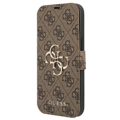 Etui iPhone 13 Pro Max Guess GUBKP13X4GMGBR brązowy book 4G Big Metal Logo