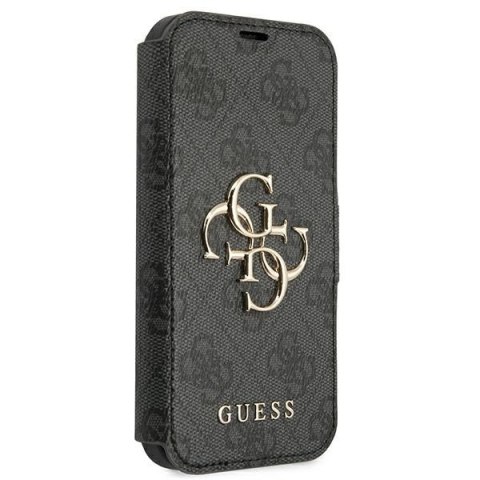 Etui iPhone 13 Pro Max Guess GUBKP13X4GMGGR szary book 4G Big Metal Logo