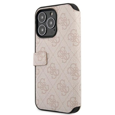 Etui na telefon iPhone 13 Pro Max Guess różowy book z metalowym logo