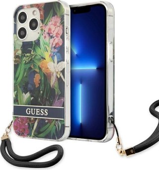 Etui Guess GUHCP13XHFLSB Apple iPhone 13 Pro Max niebieski/blue hardcase Flower Strap