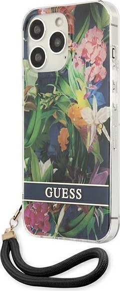 Etui Guess GUHCP13XHFLSB Apple iPhone 13 Pro Max niebieski/blue hardcase Flower Strap