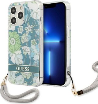 Etui Guess GUHCP13XHFLSN Apple iPhone 13 Pro Max zielony/green hardcase Flower Strap