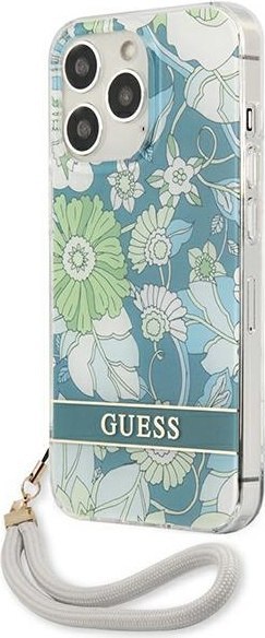 Etui Guess GUHCP13XHFLSN Apple iPhone 13 Pro Max zielony/green hardcase Flower Strap