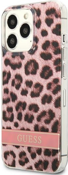 Etui na telefon iPhone 13 Pro Max Guess różowe hardcase Leopard