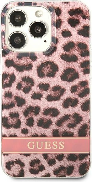 Etui na telefon iPhone 13 Pro Max Guess różowe hardcase Leopard