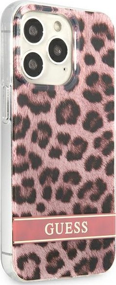 Etui na telefon iPhone 13 Pro Max Guess różowe hardcase Leopard