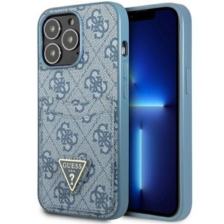 Etui na telefon iPhone 13 Pro Max Guess niebieskie hardcase z logo 4G